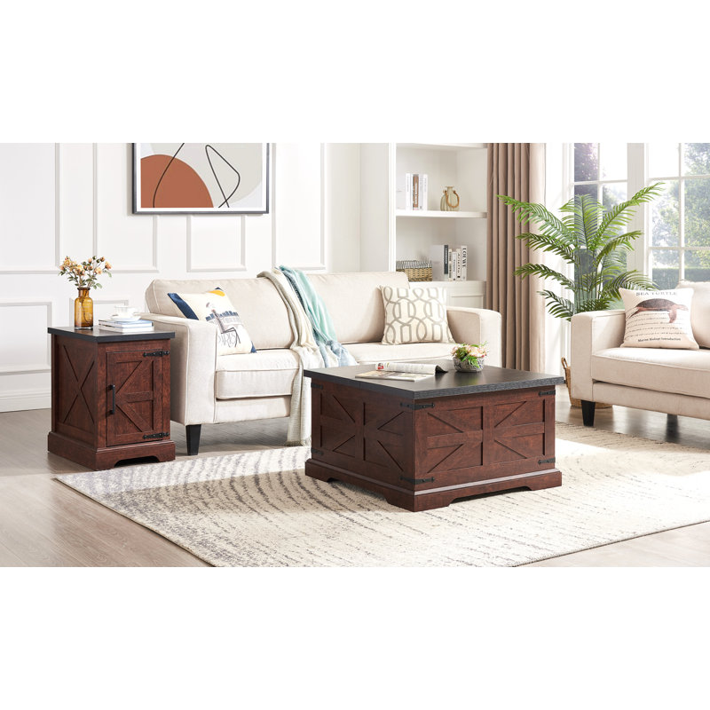 Table basse et table de bout Farmhouse, Brun