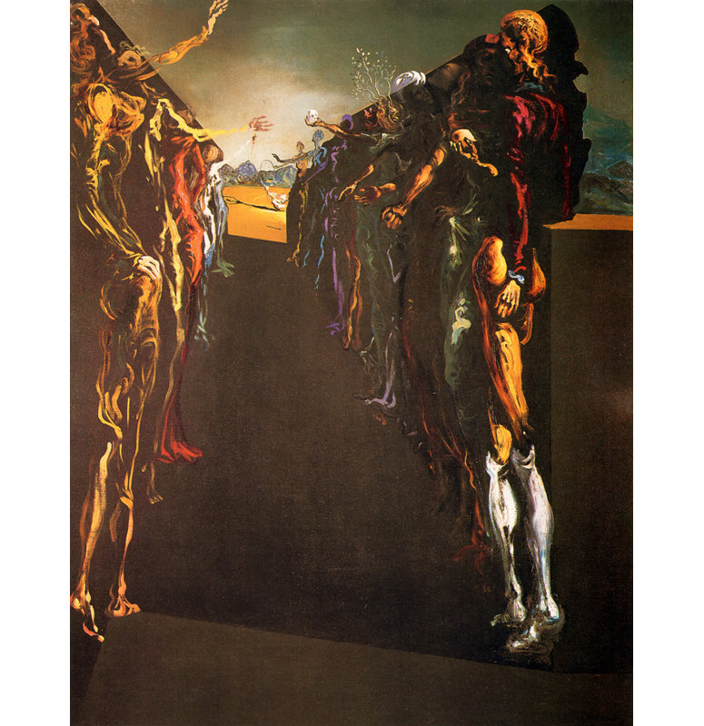 Toile tendue Palladio's Thalia Corridor par Salvador Dali, H 24 po x l 17 po