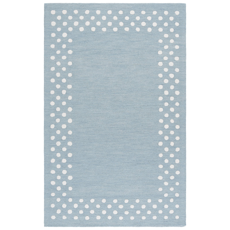 Martha Stewart Hand Tufted Wool; Cotton Polka Dot Indoor / Outdoor Rug, Rectangle 6' x 9'