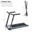 Machine de course pliable 3,5 hp - 14 km / h, tapis de course portatif en métal, couleur grise