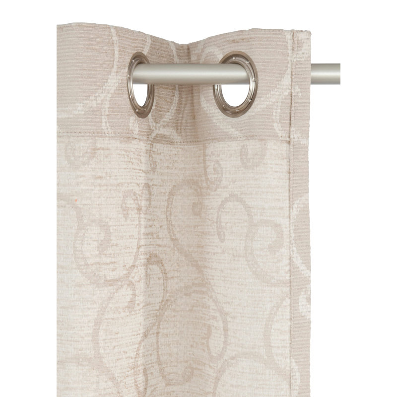 Siglerville Eyelet Curtain Single Panel, opaque, 132 W x 132 D cm, Beige