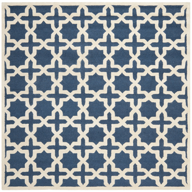 Tapis géométrique en laine touffeté à la main Igna, Carré 10 pi