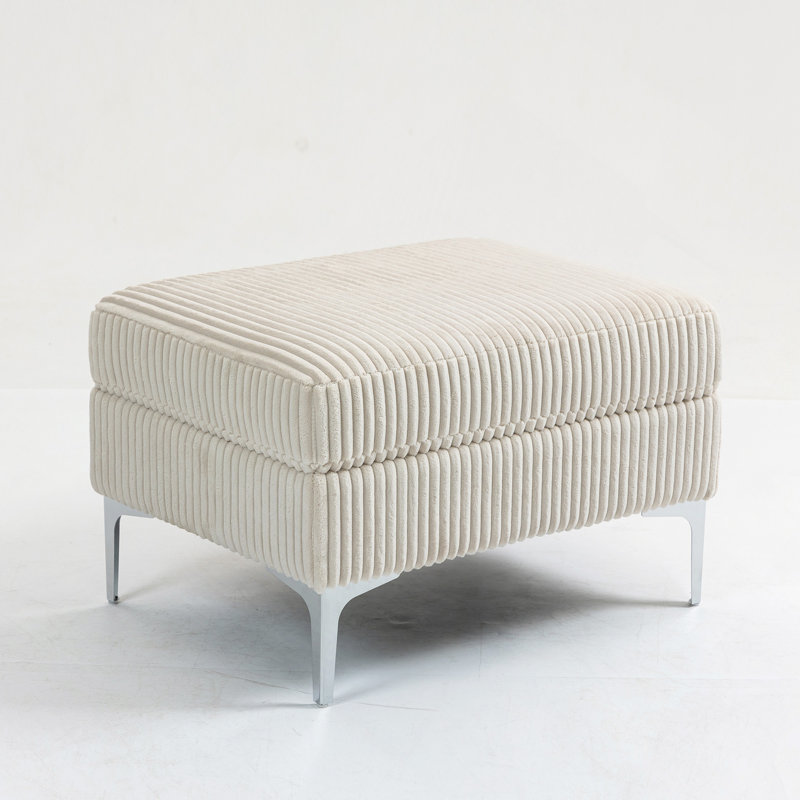 Modular Sectional Sofa Square Ottoman Module,Storage Ottoman Footrest, Beige