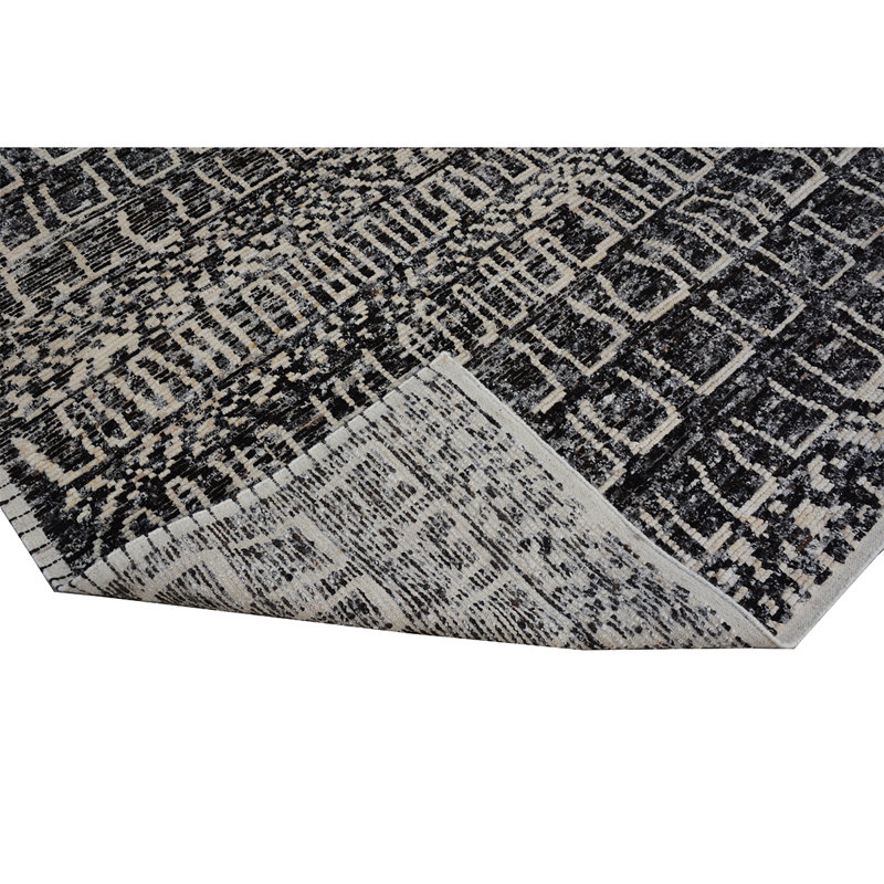 Wool Moroccan Area Rug in White, Rectangle 8' x 10'