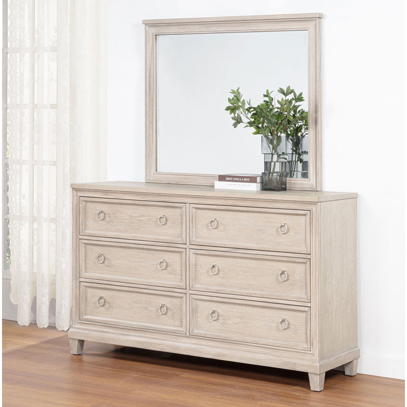 Commode côtière l 62,90 po avec miroir, chêne délavé