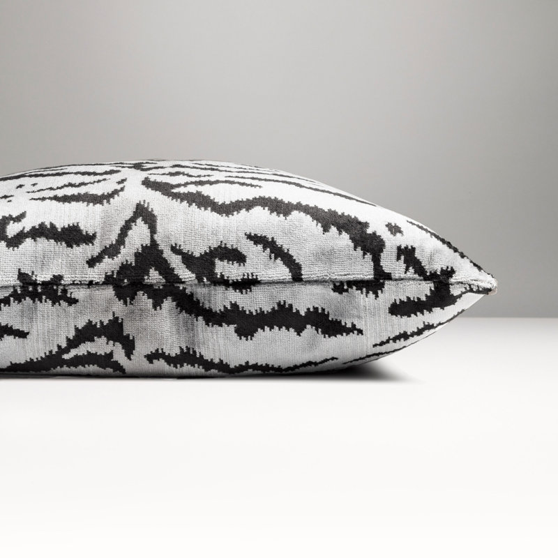 Wild Glamour Square Pillow Cover & Insert, Off White/Black