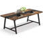 Table de conférence rectangulaire moderne pour 6 à 8 personnes, bureau de direction avec structure en métal durable, grande surface de travail pour la réunion du conseil et la collaboration d'équipe-2050662209-2050662208