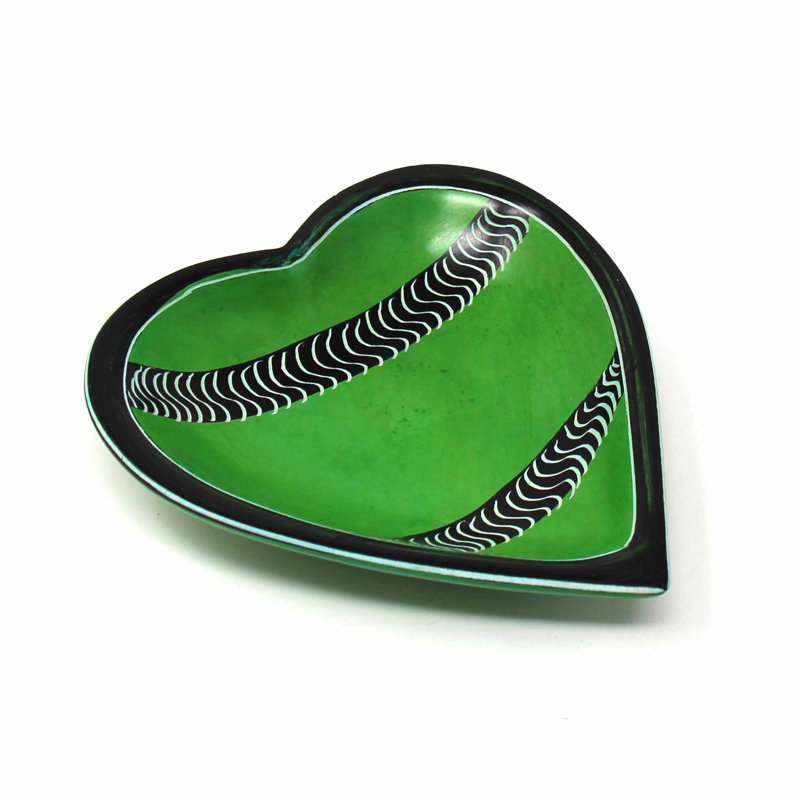 Bol Soapstone Heart - vert moyen