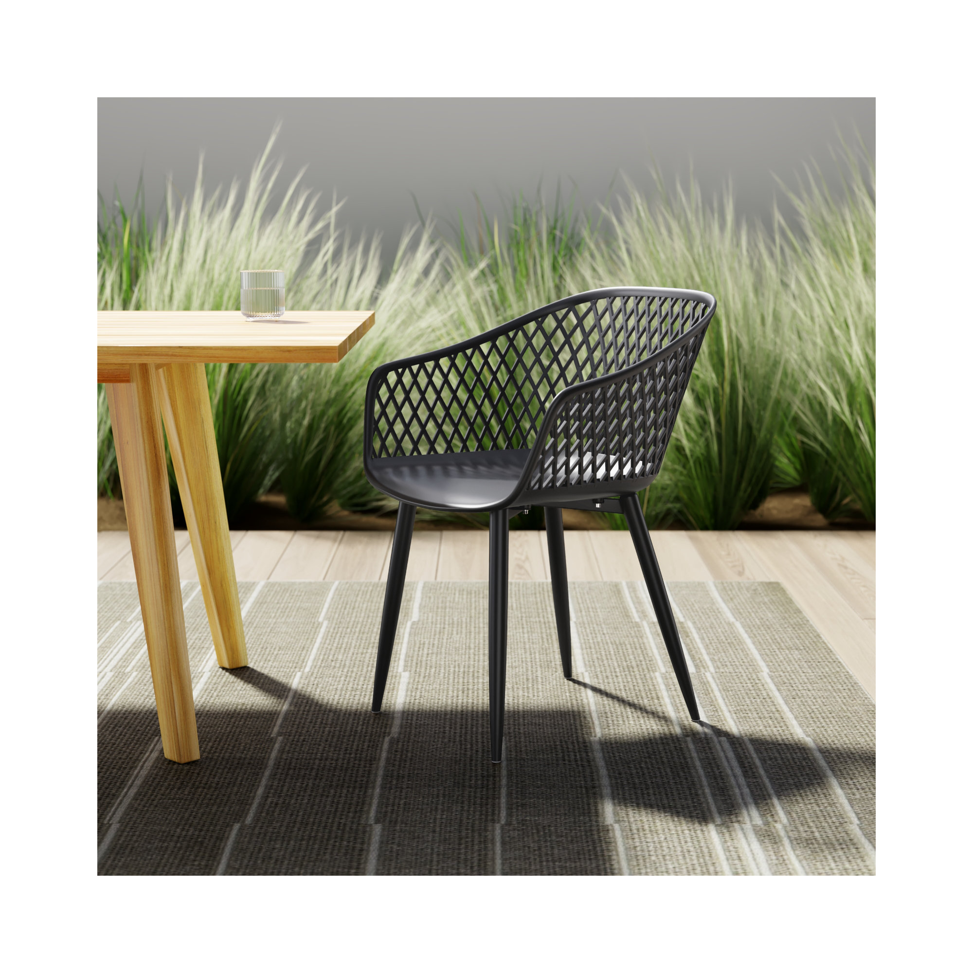 Newark Patio Dining Armchair, Black