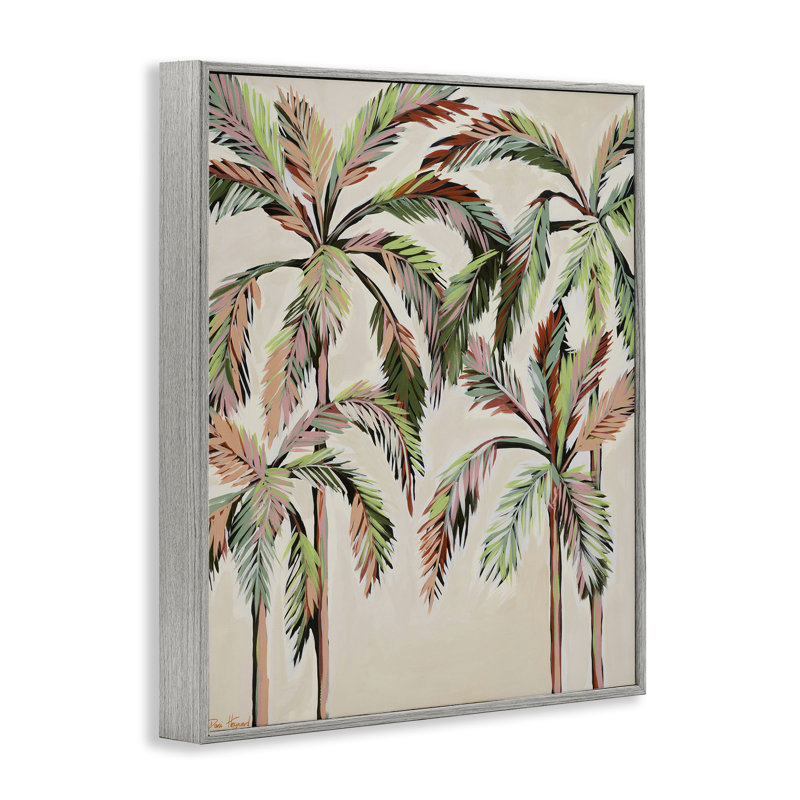 «Blush Palm Tree», giclée par Dani Heyward, Giclée de ferme grise encadrée, H 14 po x l 11 po