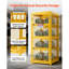 Armoire de rangement à cylindre horizontal, L 30 po x l 30 po x H 70,3 po, capacité de 8 cylindres, cage de rangement au propane à 4 niveaux, avec serrure et clés, acier au carbone thermolaqué jaune, pour le propane, l'oxygène et l'azote