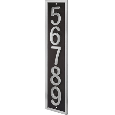 Royal Shade Flush Mount Vertical AFramed Aluminum Address Plaque – Customized 3/4/5-Digit House Numbers for Stylish Indoor and Outdoor Spaces