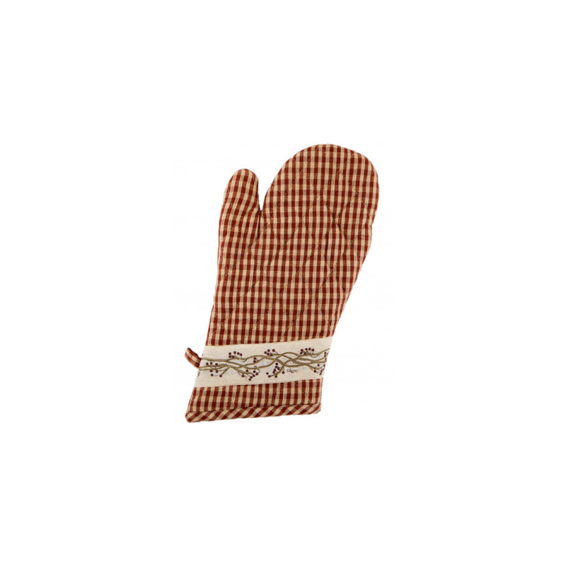 August Grove Villasenor Plaid Cotton Oven Mitt Set, Burgundy