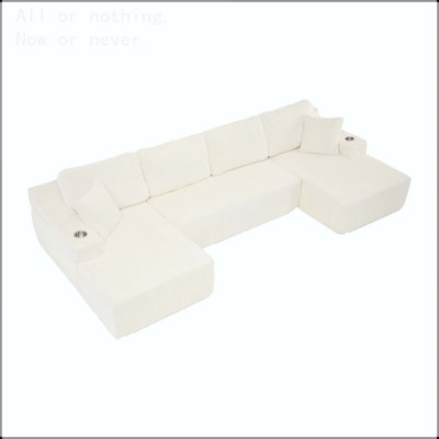 Canapé modulaire en U avec ressorts ensachés et poches de rangement