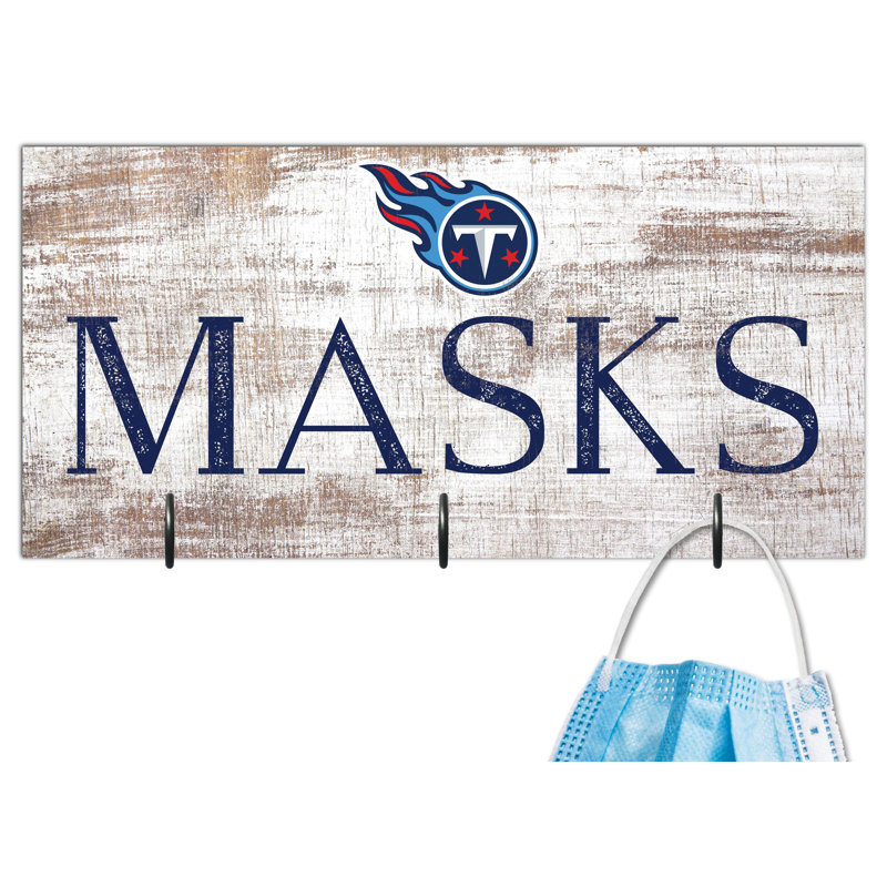 3 - Hook Wall Mounted Coat Rack, Tennessee Titans