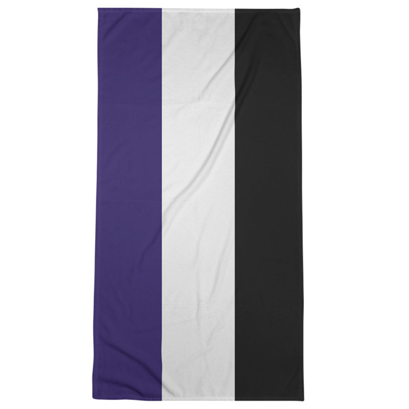 Bath Towel, Black/Purple/White