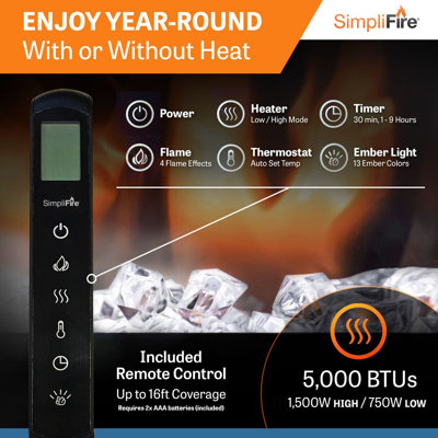 SimpliFire Allusion Platinum Linear Electric Fireplace