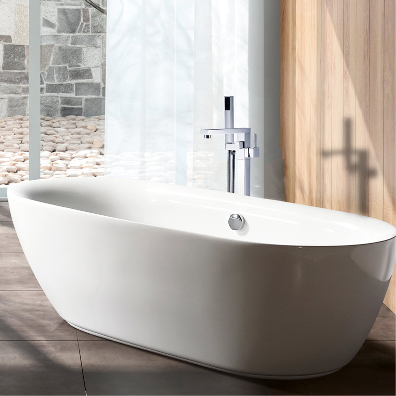 Robinet de baignoire autoportant avec douche à main - Matériau en métal, poids de 11 lb pour une finition durable, fabrication solide, expérience de pulvérisation pour tout le corps