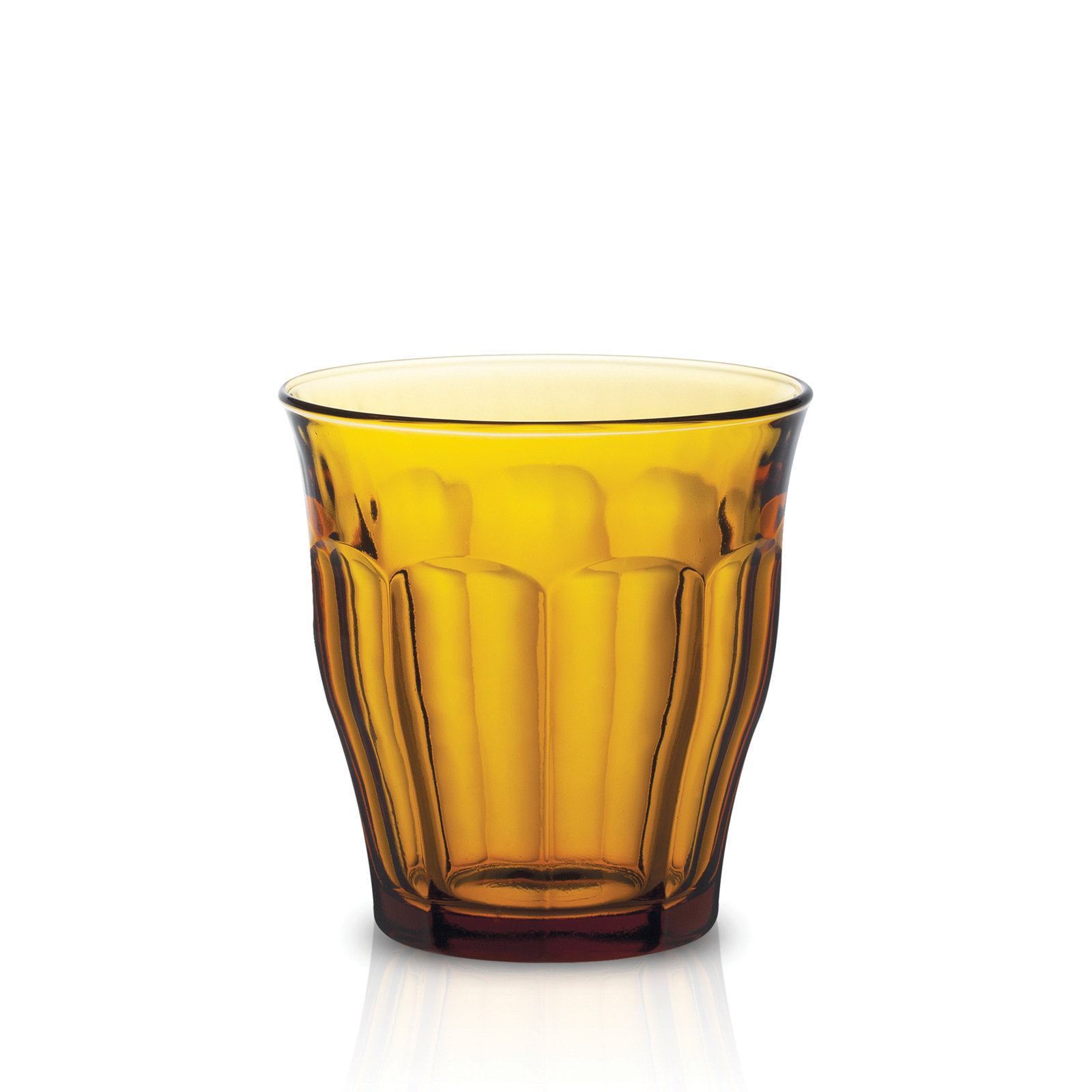Picardie Ribbed Drinking Glass, 10.38 oz., Amber