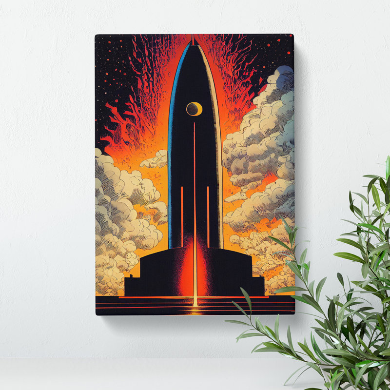 The Captivating Spaceship Rocket - Wrapped Canvas, 50cm H x 35cm W x 3cm D