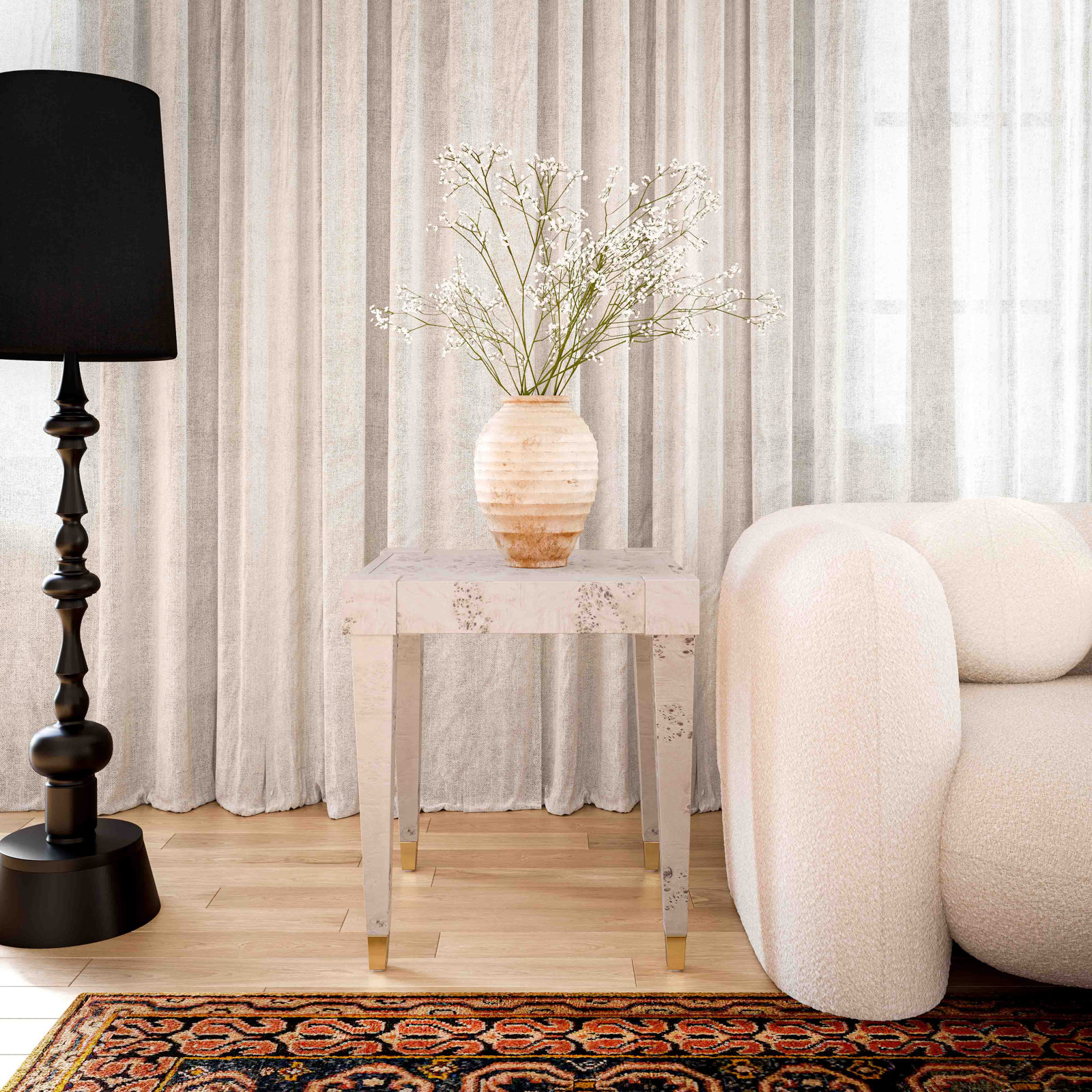 Elianna End Table, White