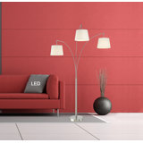 Palumbo 84'' Brushed Steel Arched Floor Lamp
