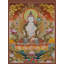 Bouddha chinois Thangka, art mural - divinité bouddhiste tibétaine peinte à la main, toile sans brocart avec or 24 carats, décor de méditation sérénité