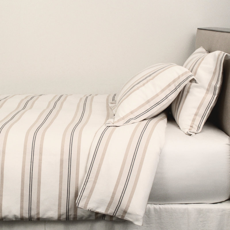 Beach Stripe Duvet Cover Set, Queen Duvet Cover + 2 Standard Shams