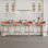 Ensemble de 4 tabourets de bar avec tabourets de bar Morden rembourrés en velours à hauteur de comptoir et 4 pieds en métal pour îlot de cuisine