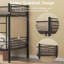 Single(3') Bunk Bed, Single Over Single Loft Bed Frame With Ladder And Safety Guardrail, Home Bedroom Dormitory Space-Saving Twin High Sleeper Beds
