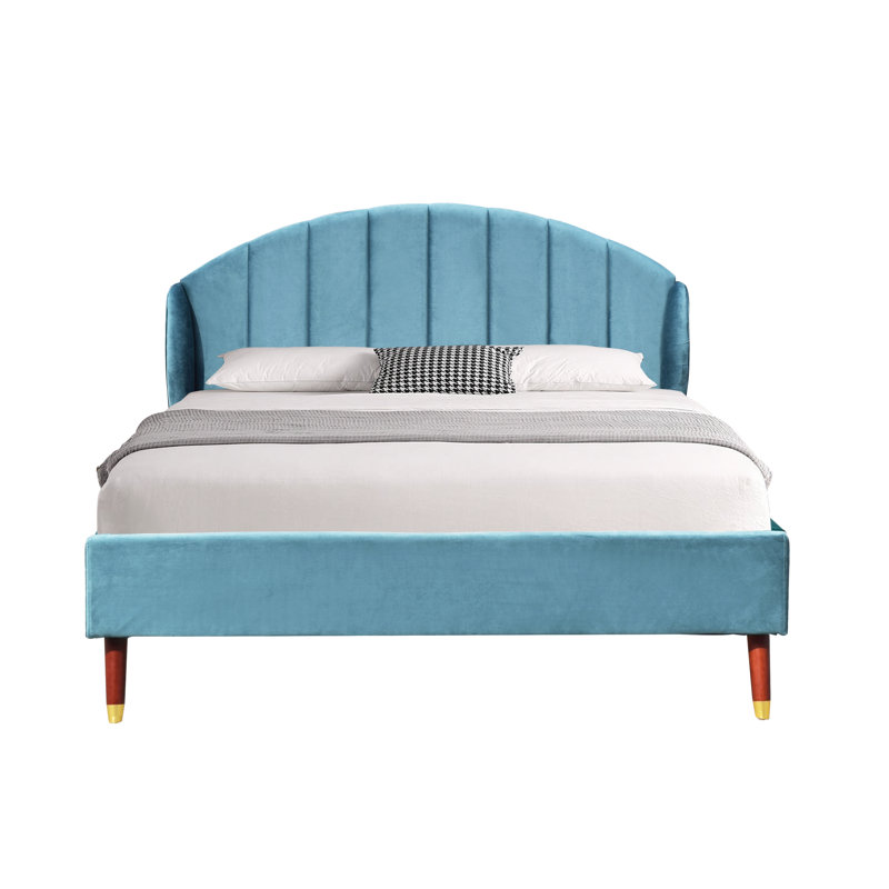 Millersville Upholstered Velvet Bed, Kingsize (5'), Teal