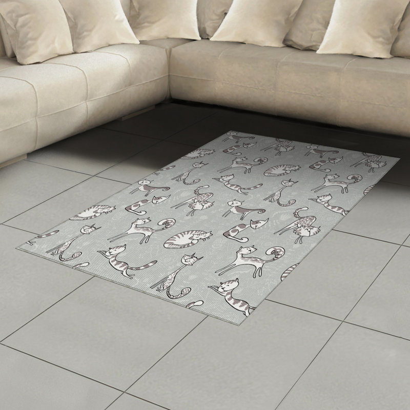 Tapis décoratif à longues fibres en fibre de polyester haute densité Flower, Rectangle— 4 pi x 5 pi 8 po