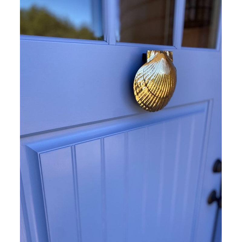 Scallop Door Knocker, Brass, 4.5" x 4.5" x 1.5"