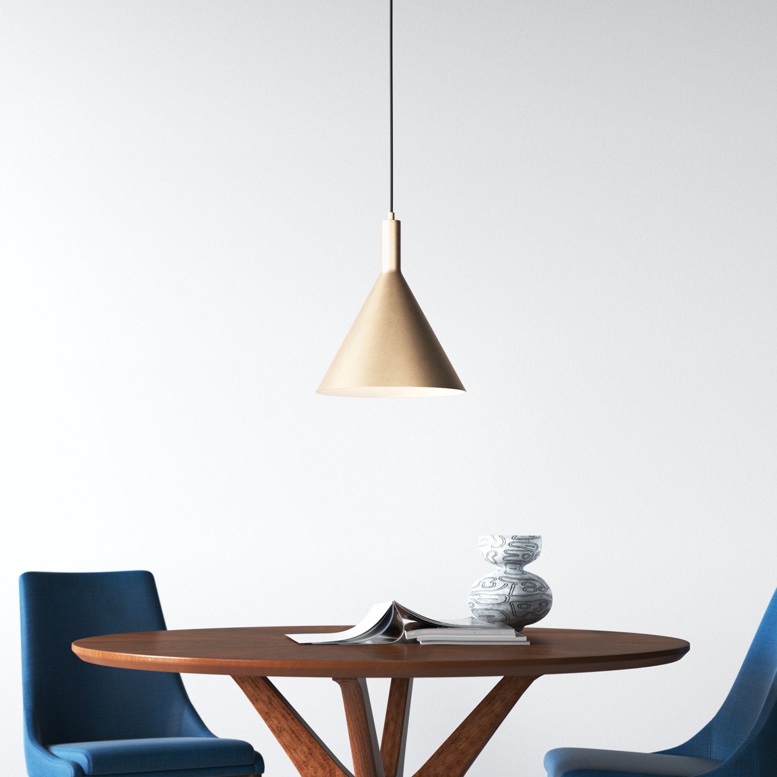 Laroche Dimmable Dome Single Light Pendant, Burnished Brass, 14.5" H x 12" W x 12" D