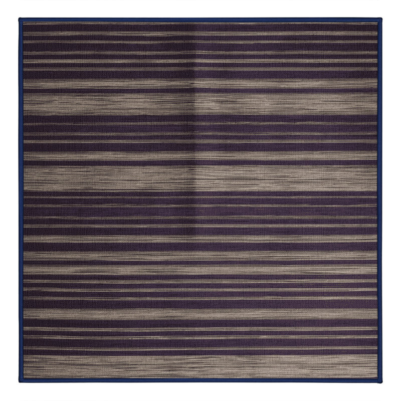Tapis mauve à rayures horizontales lavable à la machine, Carré 6 pi