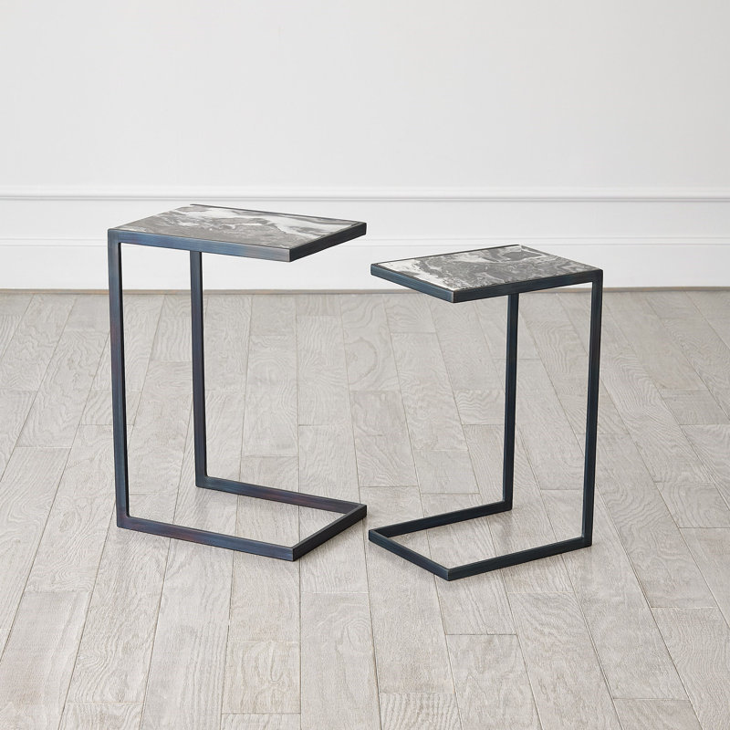 Nudge Marble End Table, 22" H x 14" W x 10.5" D
