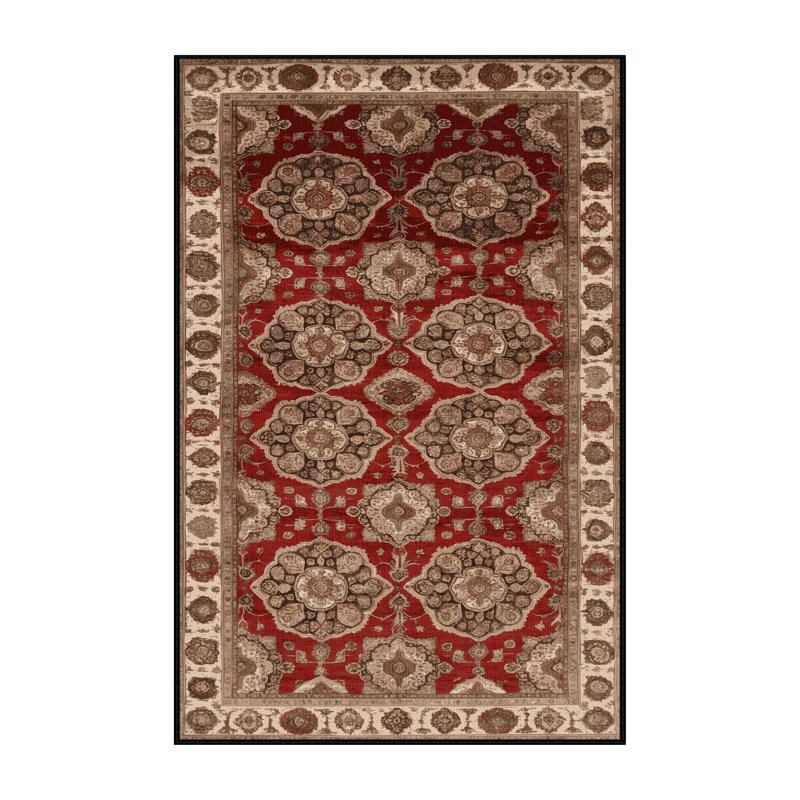 Machine Washable Persian Brown Area Rug, Rectangle 2' x 3'