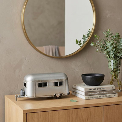 Boîte à mouchoirs décorative en métal argentée 5 "