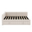 Lit de jour rembourré en L pleine grandeur avec lit gigogne escamotable double et ports USB-2112426070
