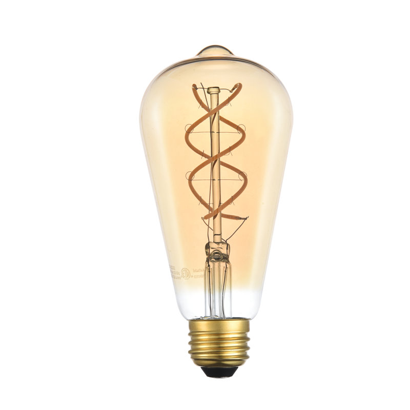6 watts (40 watts équivalent), ampoule à del st18, ampoule à intensité variable, blanc chaud (2000k) e26/moyen (standard) base