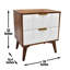 Ginny - Table de chevet - brun foncé, fabriquée en bois d'acacia