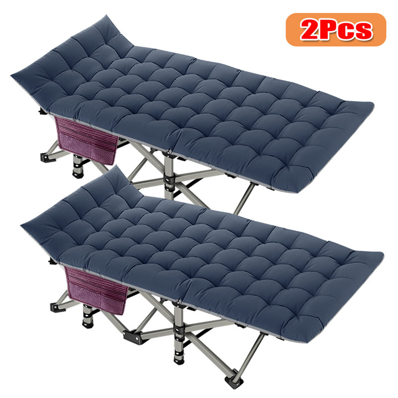 Lit de camp pliant avec matelas à 2 côtés de 3,3 pouces, lits de camping pliants 75 "x 28" avec sac de transport