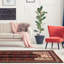 Hand-Knotted Rizbaft Dark Navy, Red Wool Rug 3'5" X 7'1"