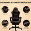 Fauteuil de bureau pivotant à haut dossier avec repose-pieds, support lombaire, hauteur réglable, 130 inclinables, 360 roues, similicuir diamant, brun, charge maximale de 274 lb