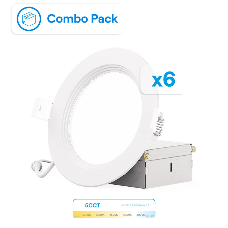 Ensemble de 4 lumières à DEL encastrées Infibrite Thin, Quatre pouces, Blanc, 5CCT