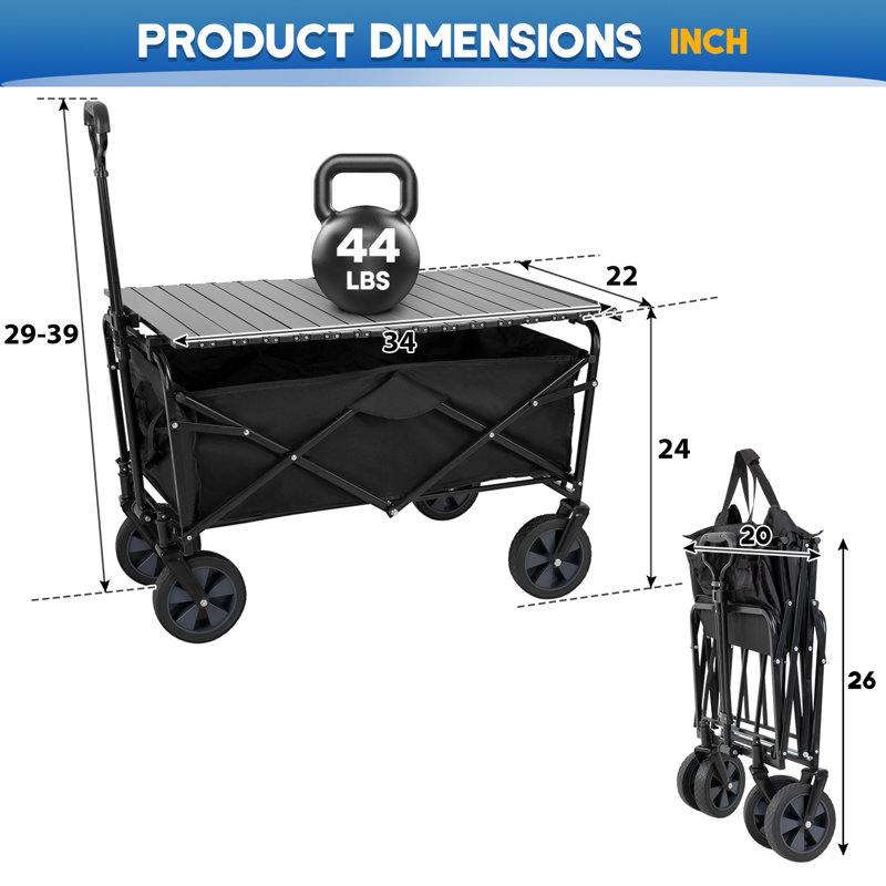 Collapsible Wagon Garden Cart Folding Table