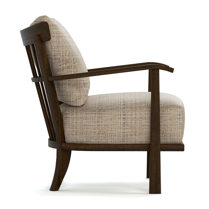 Hudson Valley Wood-Frame Chair, Brown Polyester Blend