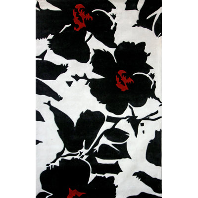 Tapis noir/blanc touffeté à la main Casas