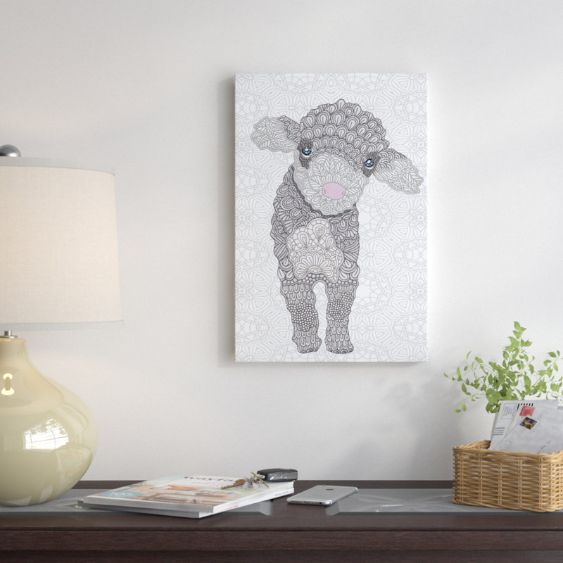 «Little Lamb», art sur toile, H 12 po x l 8 po x P 0,75 po, Toile tendue, Non mat