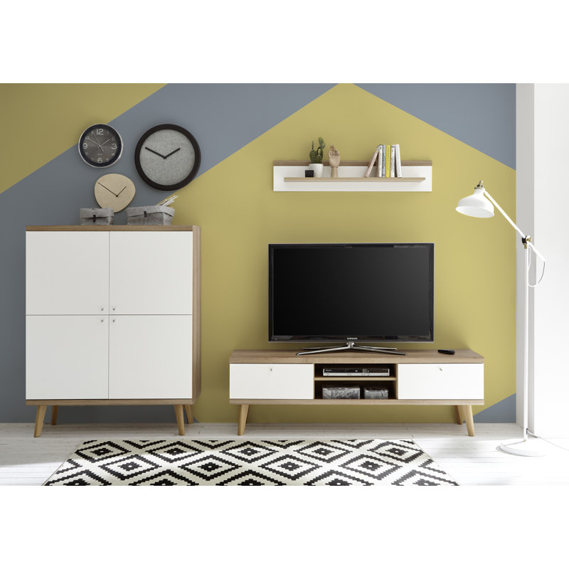 Lillian Unfinished Entertainment Centre for TVs up to 65, 197cm H x 277cm W x 40cm D